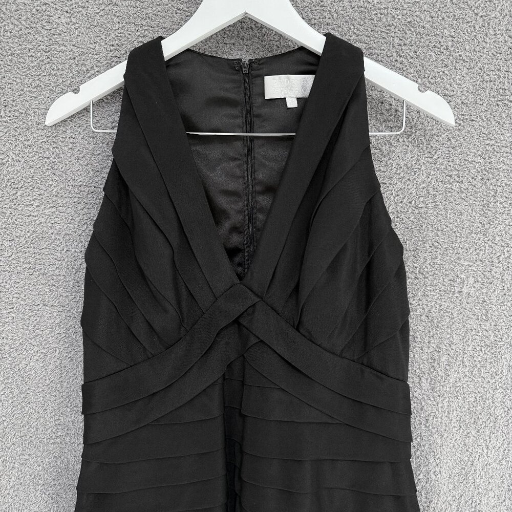Badgley Mischka Bandage Shutter Pleat Silk Dress - Picture 2 of 6